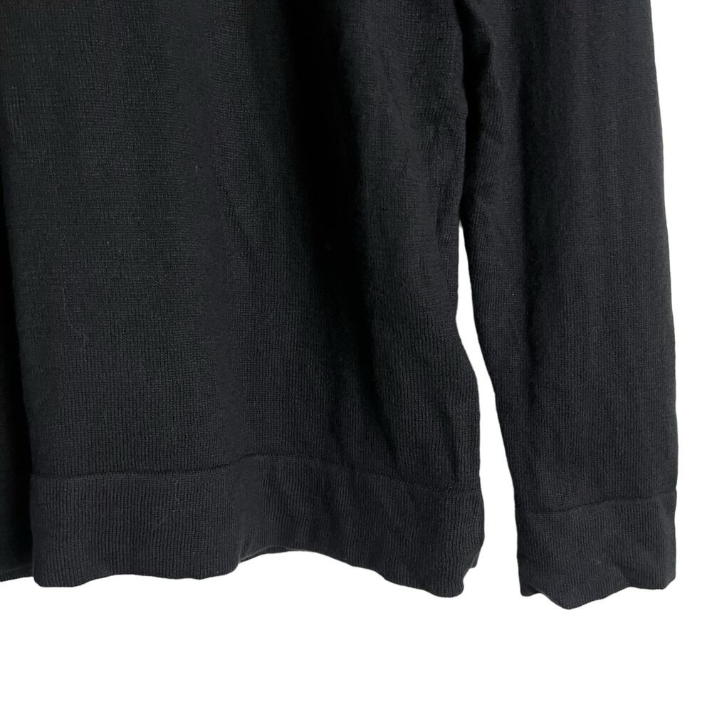 J.Crew Black Ruffleneck Long Sleeve Crewneck Pullover Sweater Size L - Picture 4 of 6